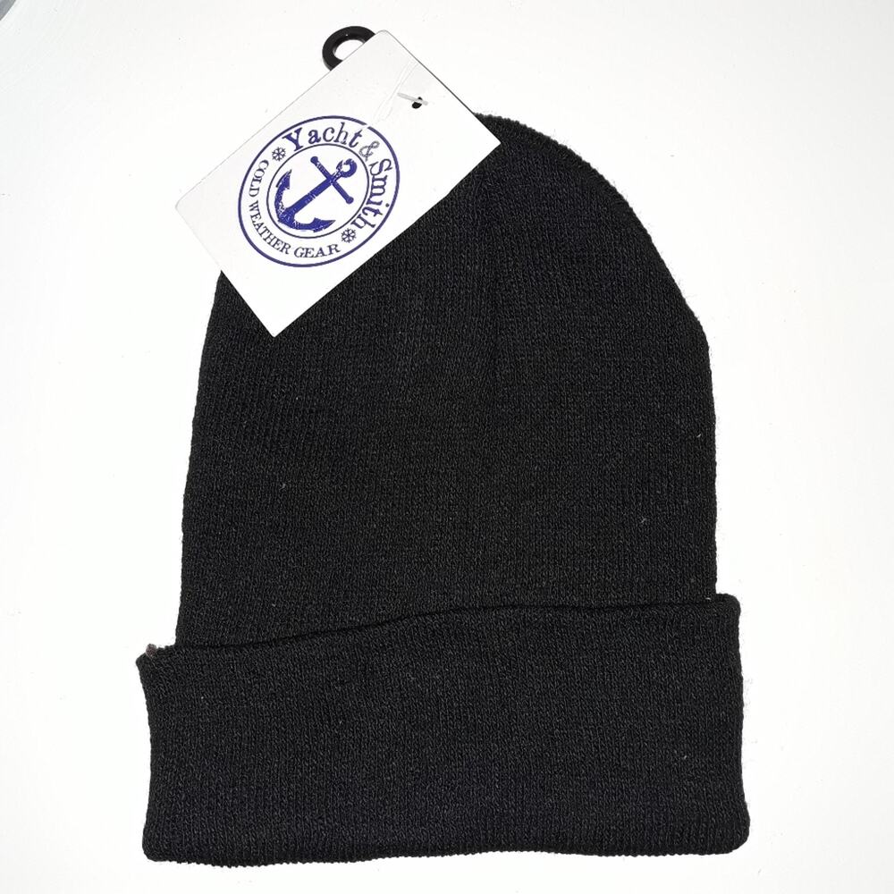 Yacht & Smith Black Knit Skullcap 1 Size Fits All